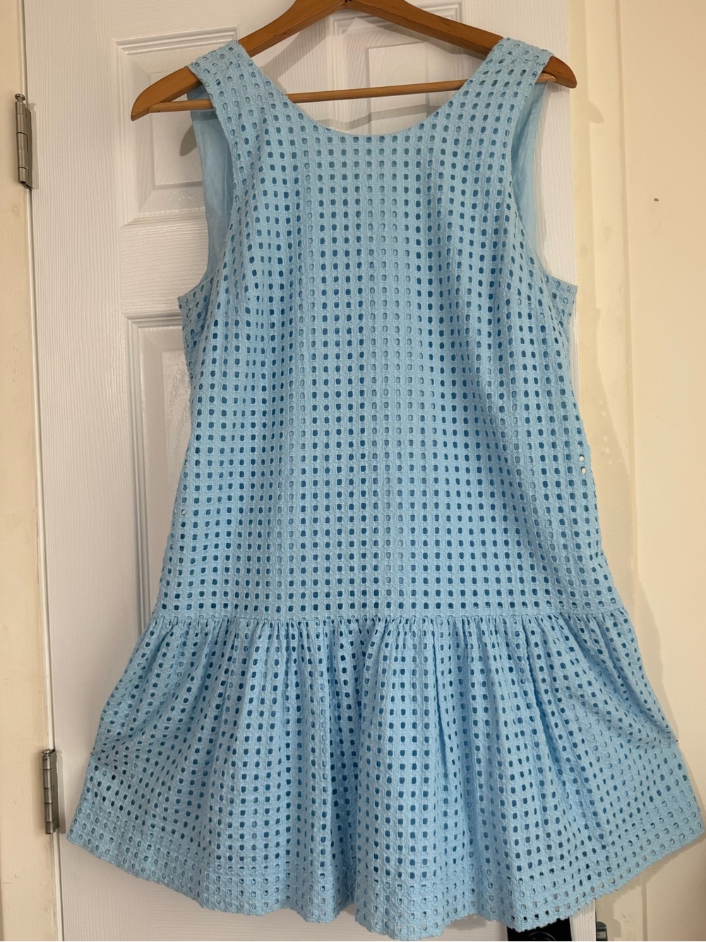 J. Crew Light Blue Eyelet Drop-Waist Dress